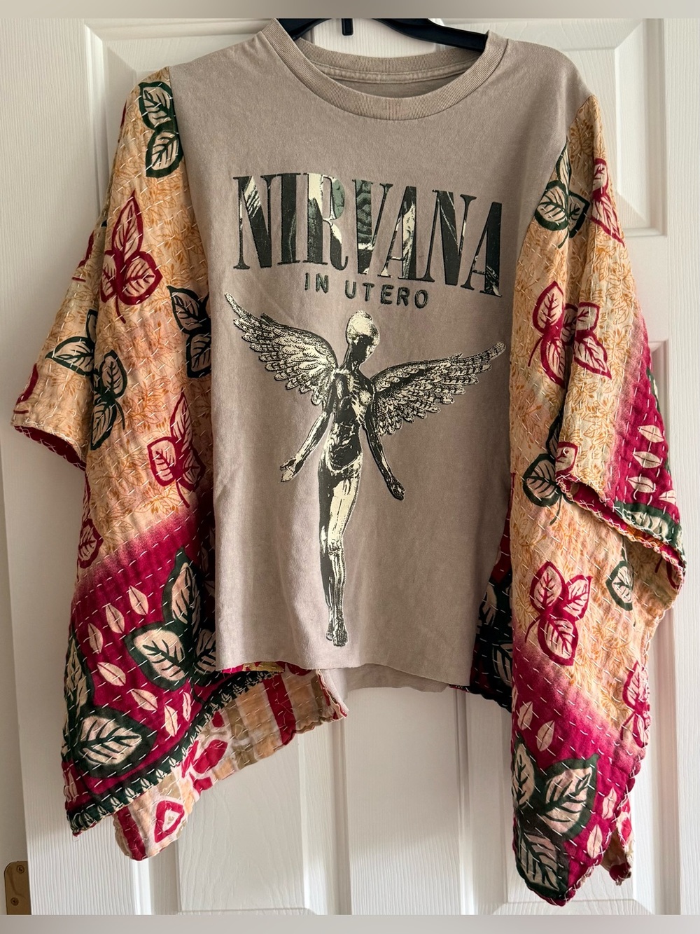 NIRVANA Custom Upcycled Poncho Top OSFM